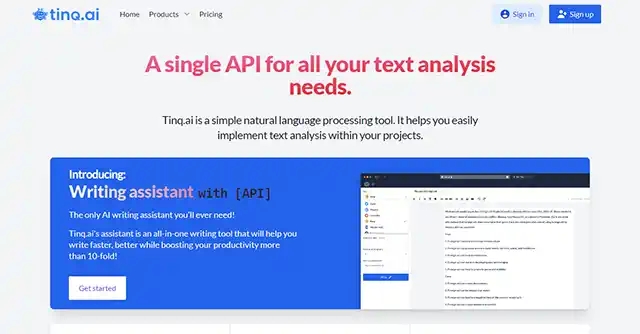 Tinq.ai - NLP API img